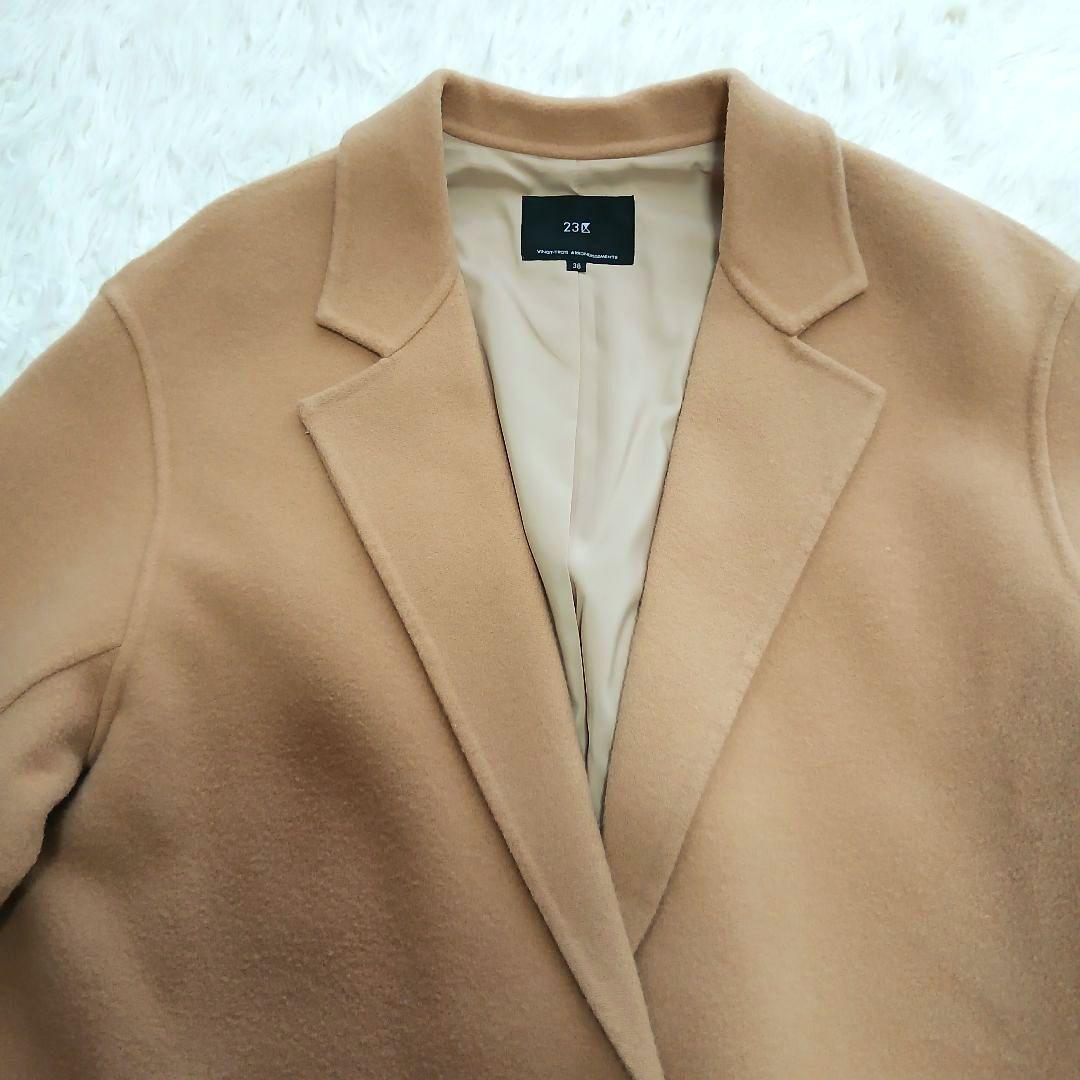 【23区】22AW【蛯原友里さん着用】ウールリバー ロングコートキャメル