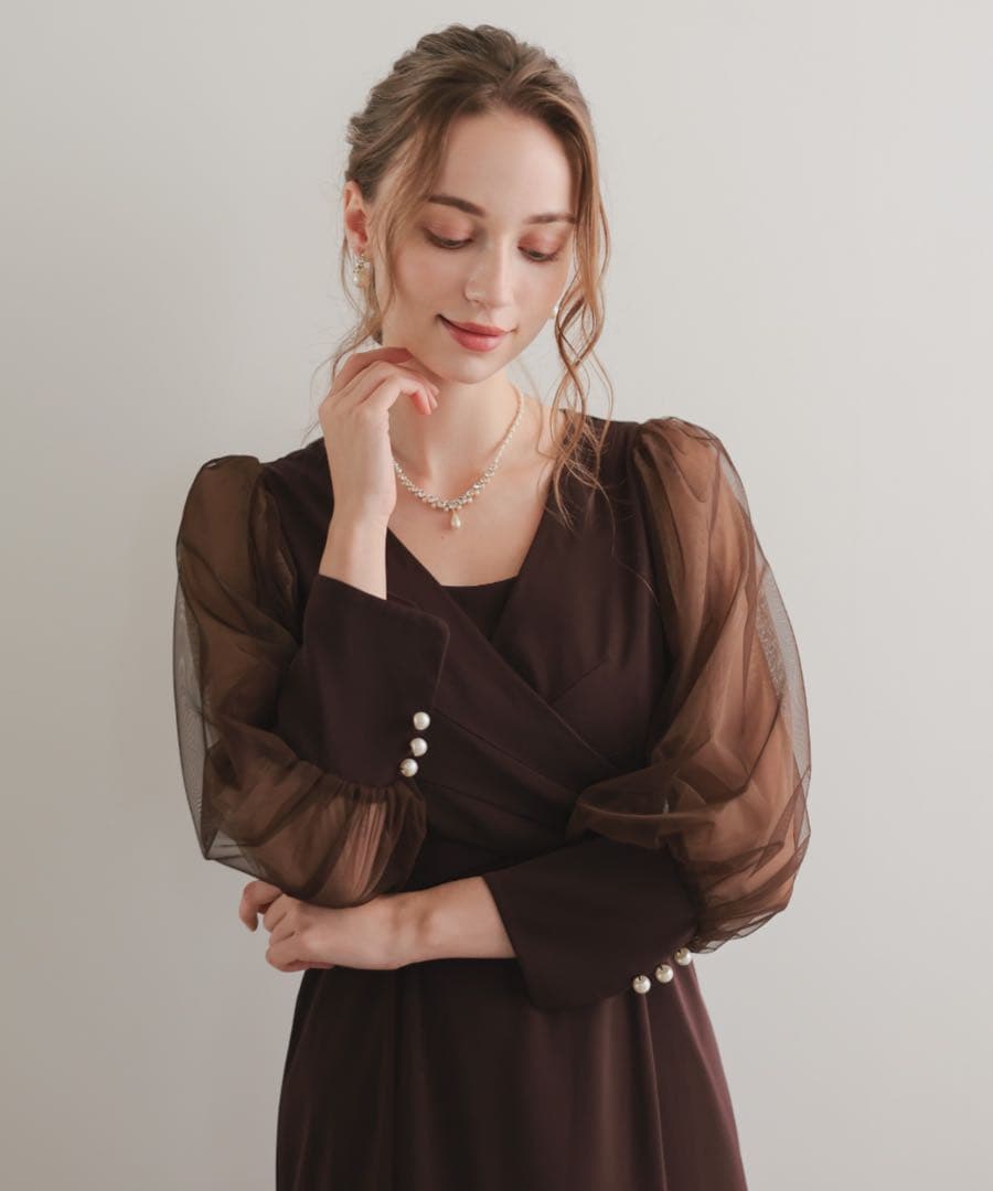 1★新品タグ付き★ドリードール　クロスデザインドレス　2wayドレス　パールM