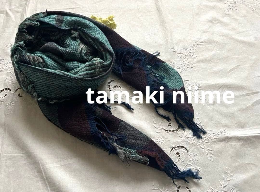 ＊新品＊タマキニイメ JQ shawl MIDDLE①エメラルドグリーン系