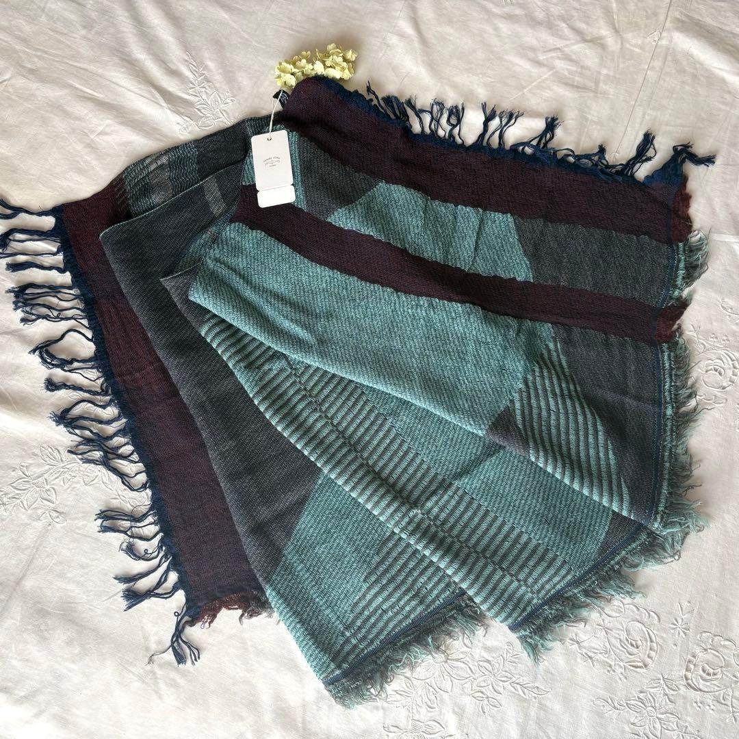 ＊新品＊タマキニイメ JQ shawl MIDDLE①エメラルドグリーン系