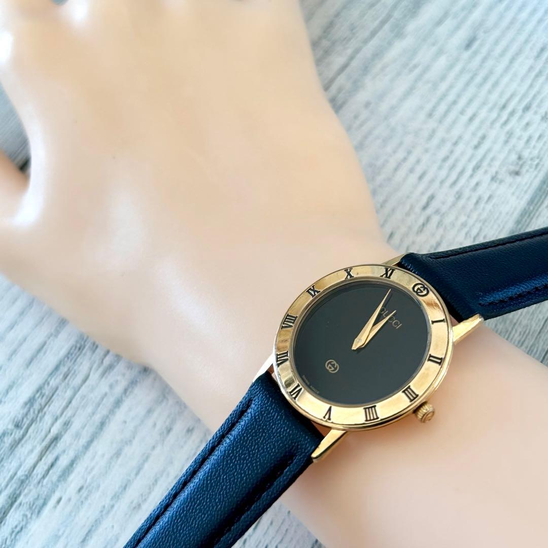 【希少】GUCCI グッチ 腕時計 3000J レディース ボーイズ 黒