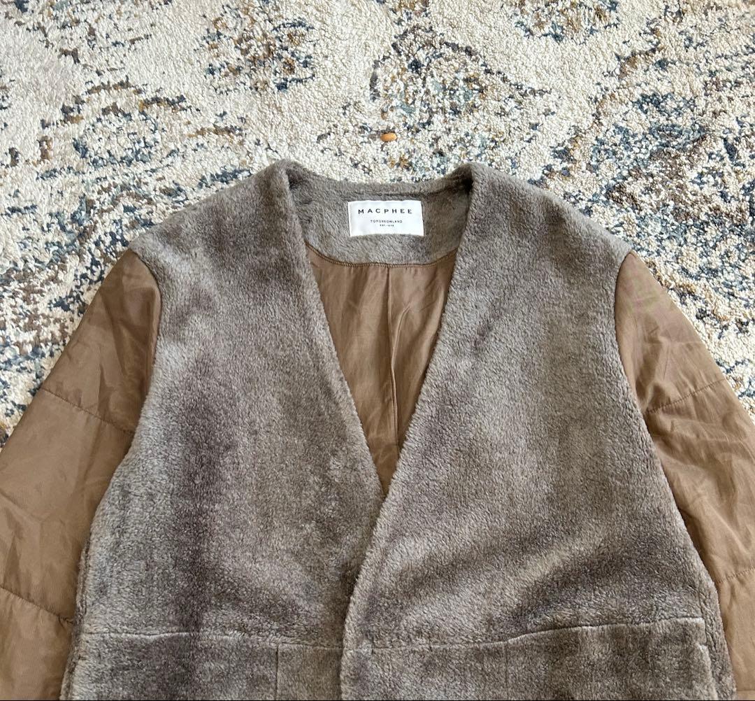 定価3.7万 TOMORROWLAND MACPHEE プードルノーカラーコート