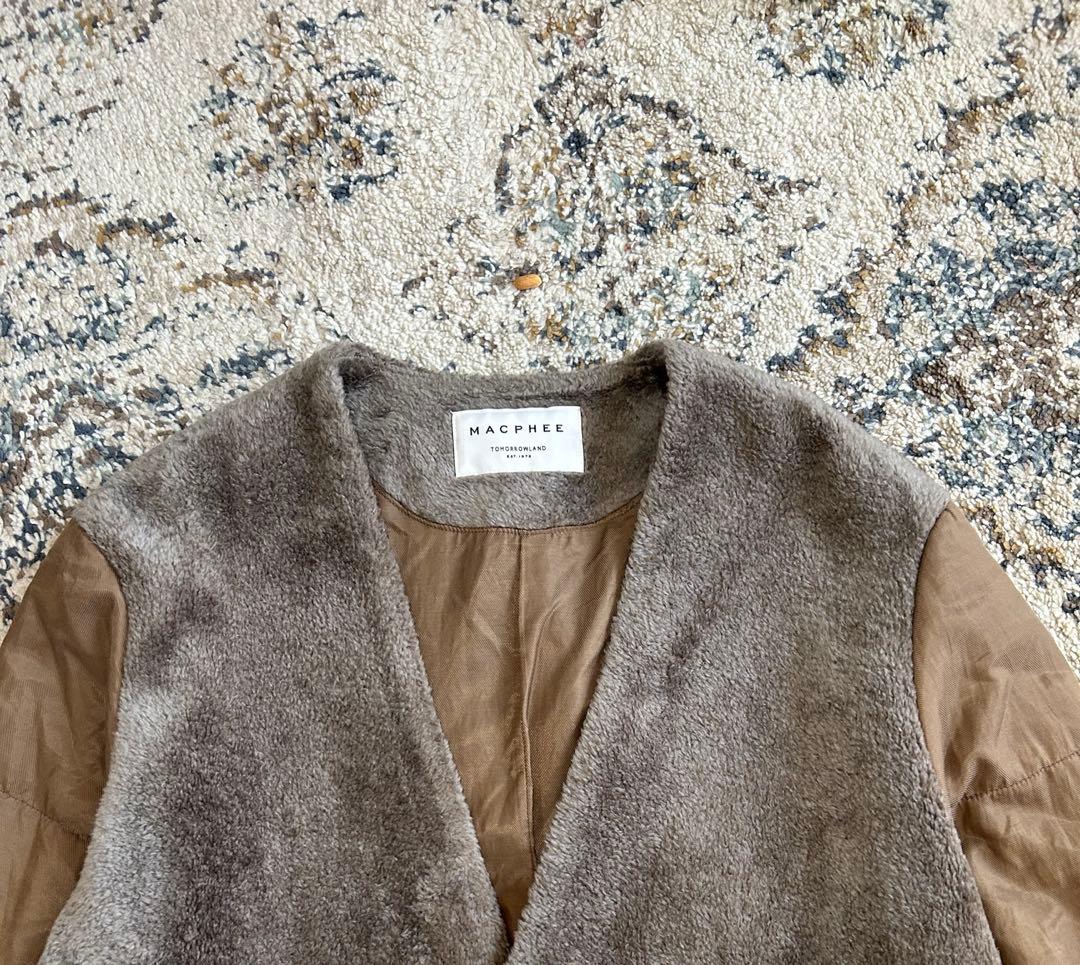 定価3.7万 TOMORROWLAND MACPHEE プードルノーカラーコート