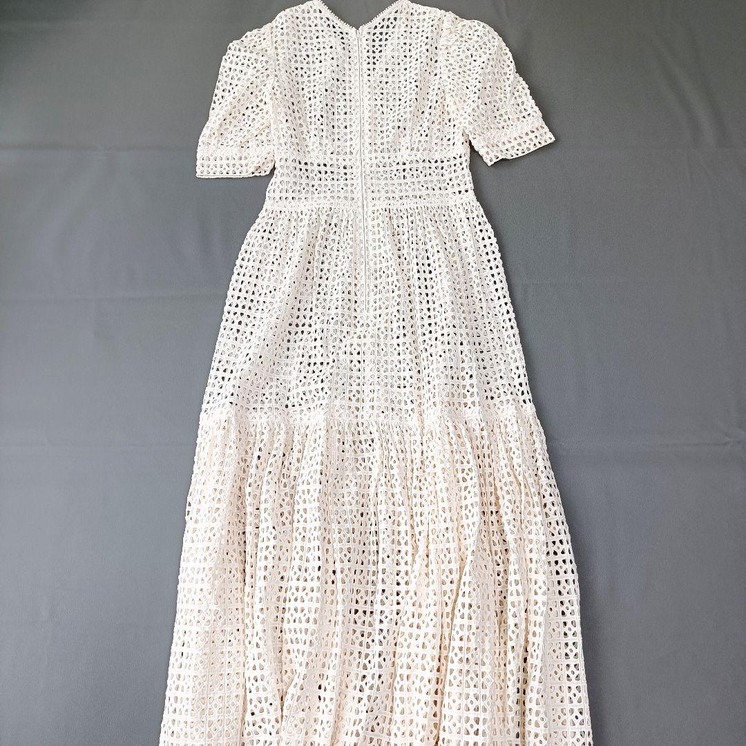 【Sov./ソブ】ボーラー刺繍フレアワンピース　マキシ丈　生成り　ロング　近年