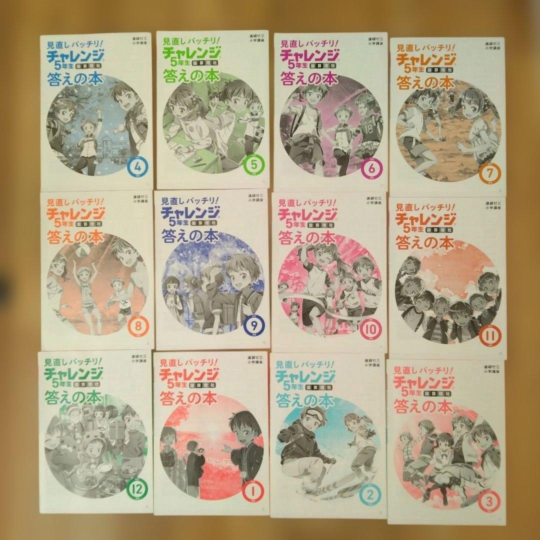 進研ゼミ小学講座　小学５年生　１年分まとめ売り