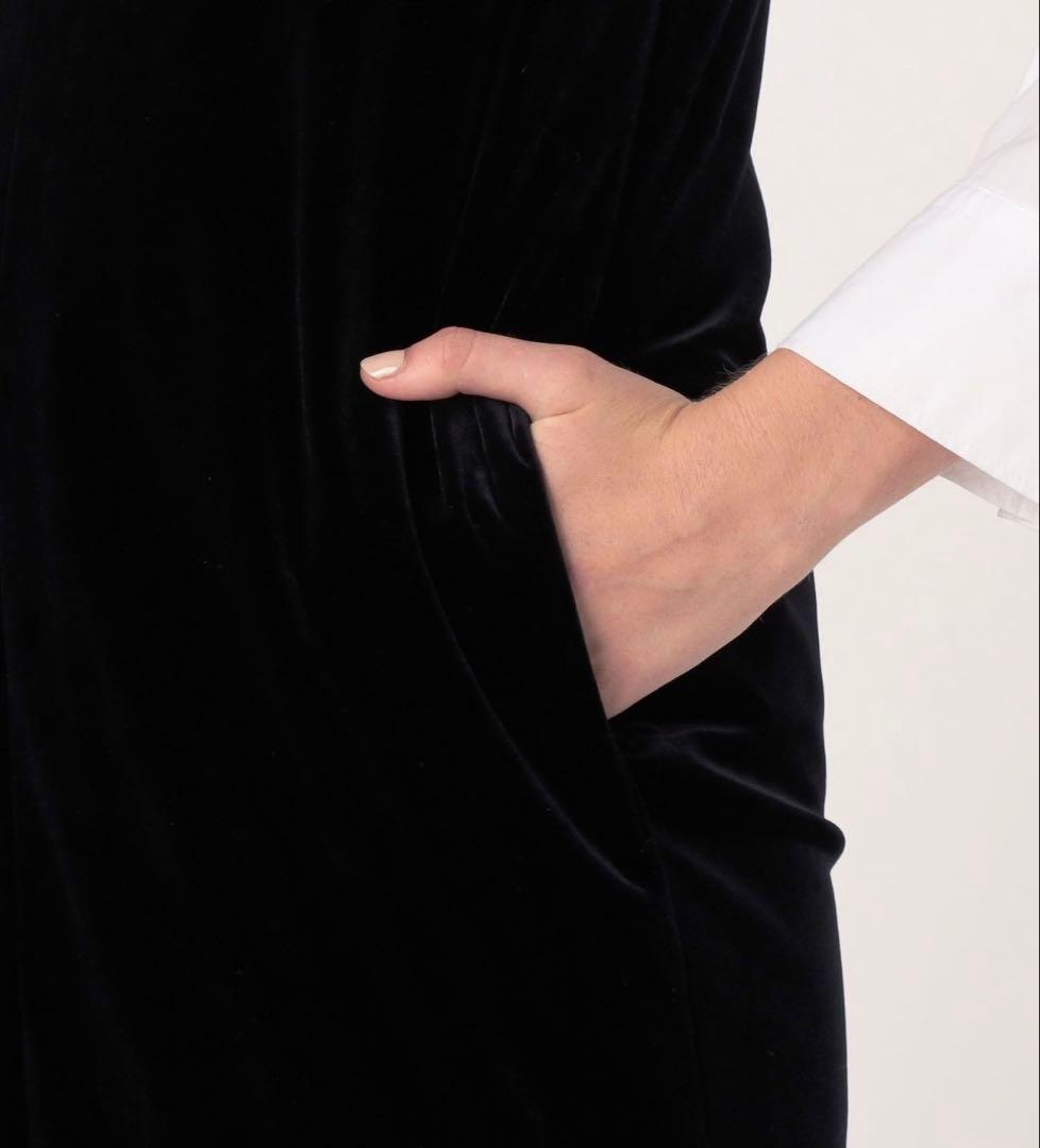 【専用】CABaN ソフトベロア Vネックロングワンピース ブラック / XS