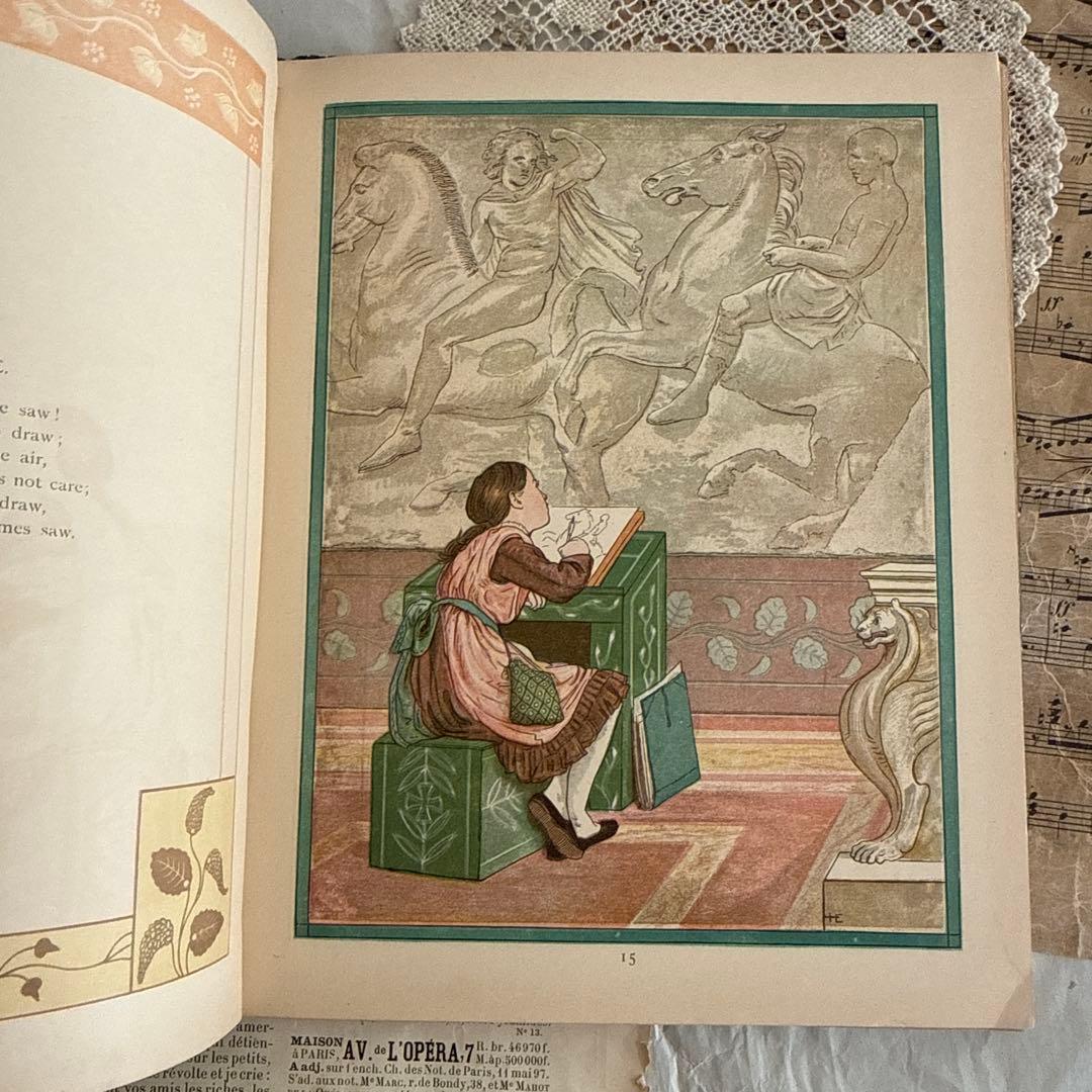 稀少1882年アンティーク美しい挿絵の絵本　洋書　古書ジャンクジャーナル児童書