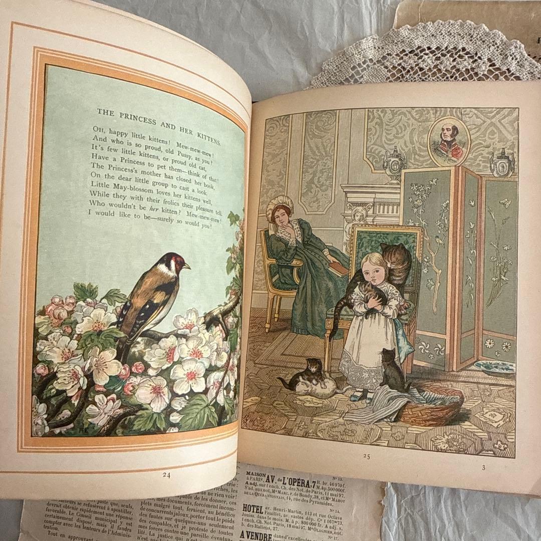 稀少1882年アンティーク美しい挿絵の絵本　洋書　古書ジャンクジャーナル児童書