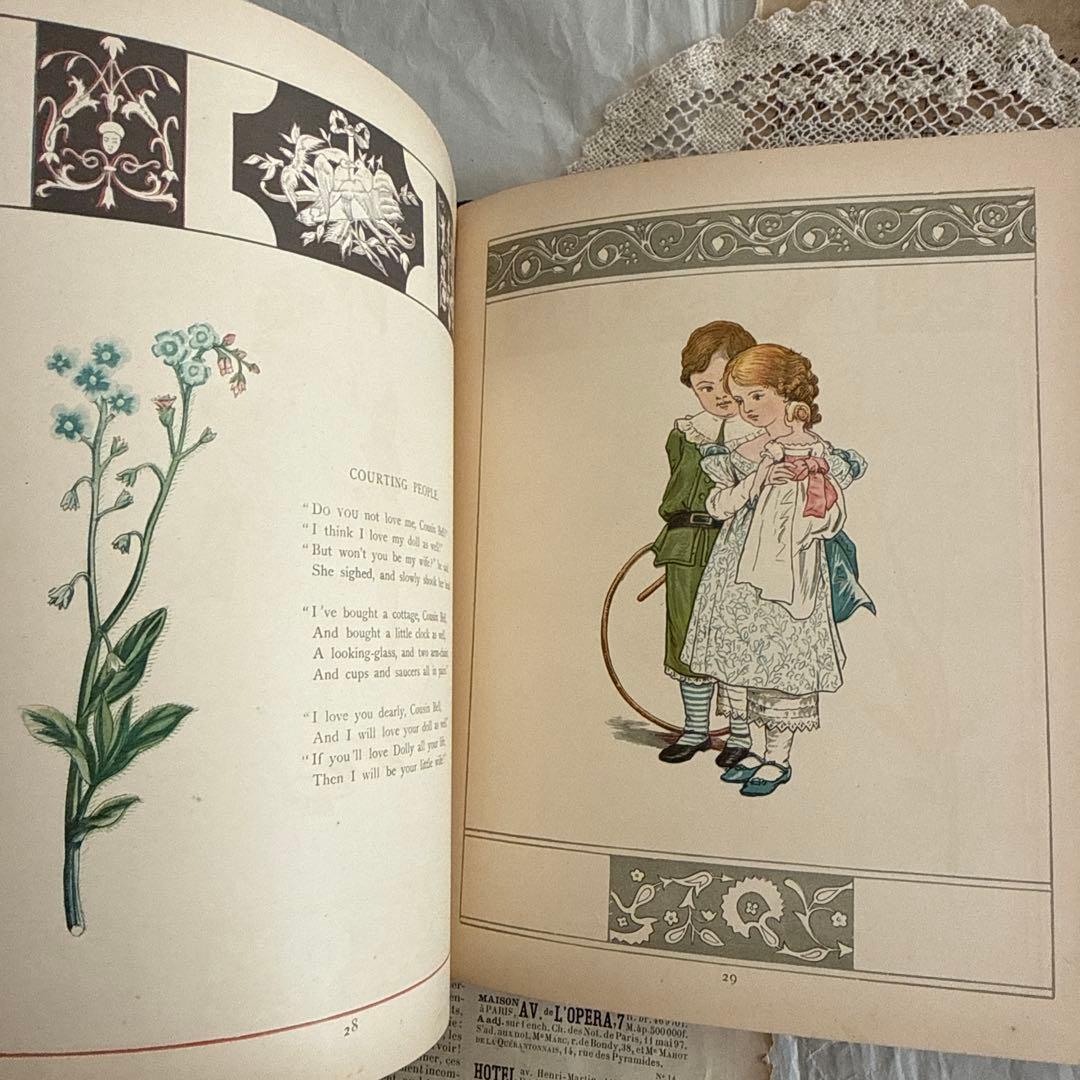 稀少1882年アンティーク美しい挿絵の絵本　洋書　古書ジャンクジャーナル児童書