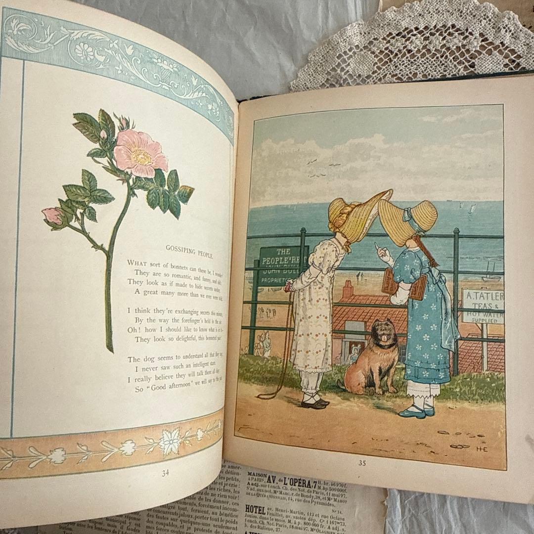 稀少1882年アンティーク美しい挿絵の絵本　洋書　古書ジャンクジャーナル児童書