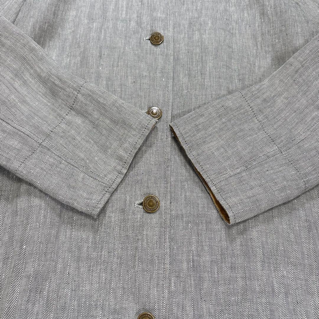 ✨美品✨みなとのてんらんかい　リネン　ロングコート　ホース柄　ヘリンボーン　近年