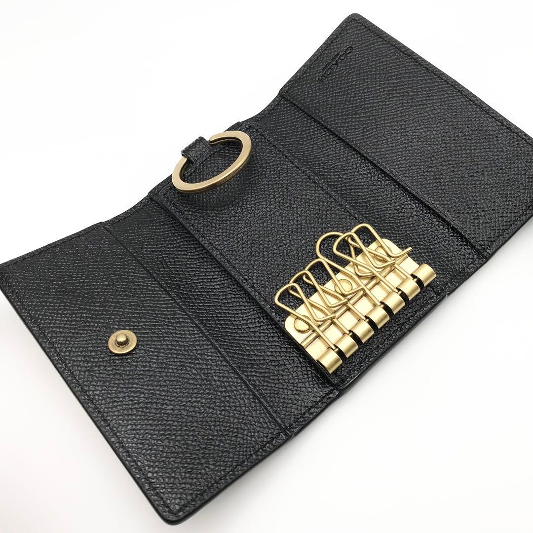 COACH 大人気！ 6リングキーケース ブラック クロスグレインレザー 新品