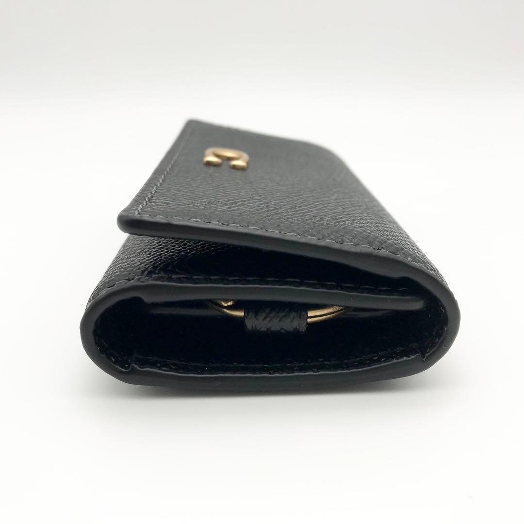 COACH 大人気！ 6リングキーケース ブラック クロスグレインレザー 新品