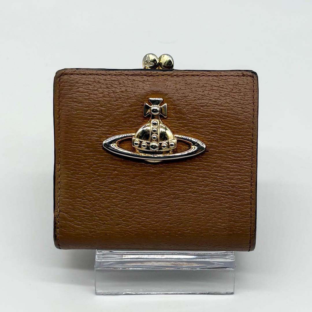 【極美品】ヴィヴィアンウエストウッド レザー 二つ折り財布 オーブ 型押し ロゴ