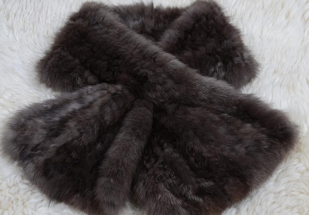 ◆新品限定◆上質なセーブル 編み込みマフラー/毛皮リアルファー セーブルファー