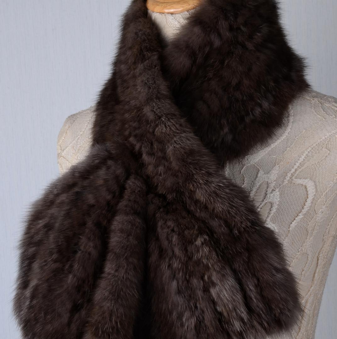 ◆新品限定◆上質なセーブル 編み込みマフラー/毛皮リアルファー セーブルファー
