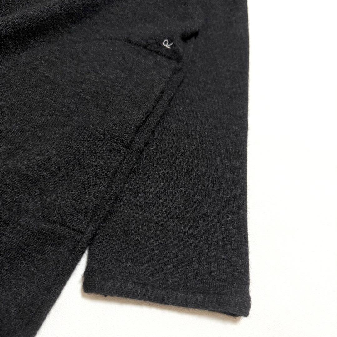 大*蔵様 45R　フロート縮絨のニットコート　ウール　ロングコート　チャコールグ