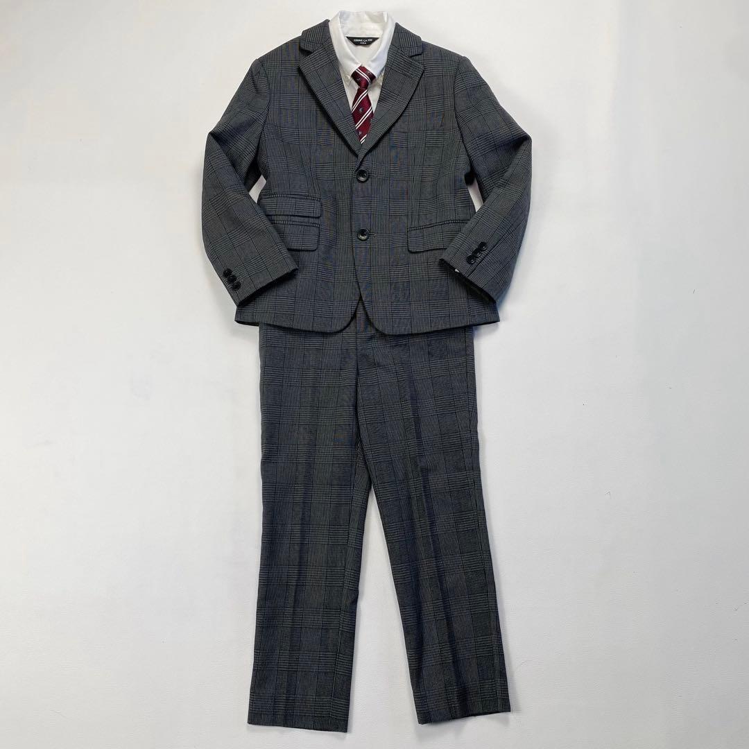 美品✨コムサイズム 120 フォーマルスーツ 豪華4点 グレンチェック 入学式
