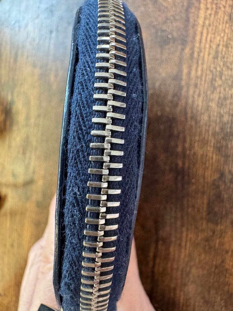 HIROFU オールレザー 円形 ケース ブルー ほぼ未使用