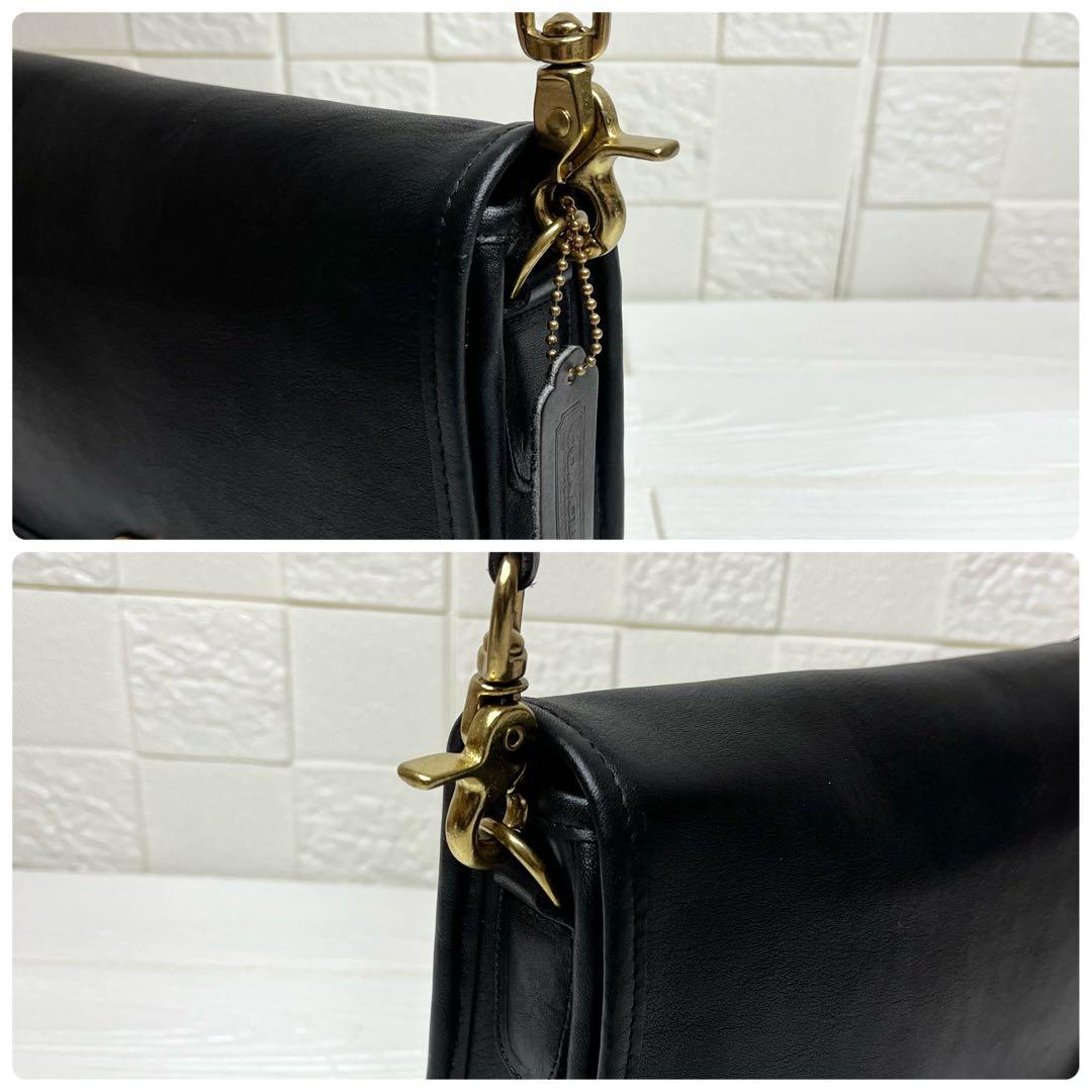 ✨極美品✨☘️COACH☘️✨ショルダーバッグ✨グラブタンレザー✨USA製✨ブラック