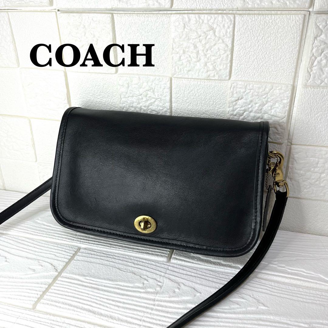 ✨極美品✨☘️COACH☘️✨ショルダーバッグ✨グラブタンレザー✨USA製✨ブラック