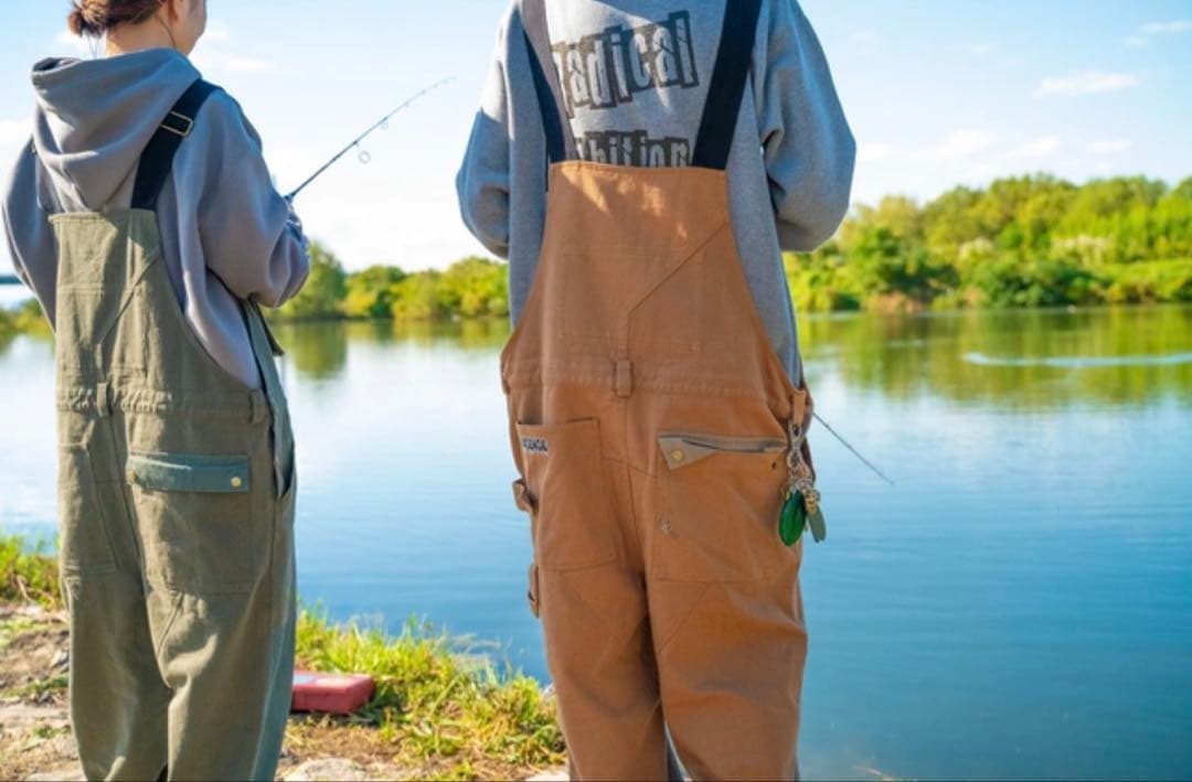 ラッドセンス　撥水オーバーオール　カーキ