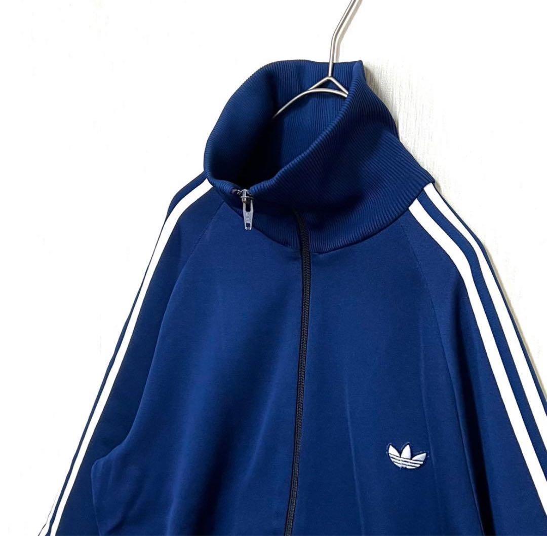 【超美品‼️】 adidasトラックジャケット ジャージ デサント 5号 紺 古着