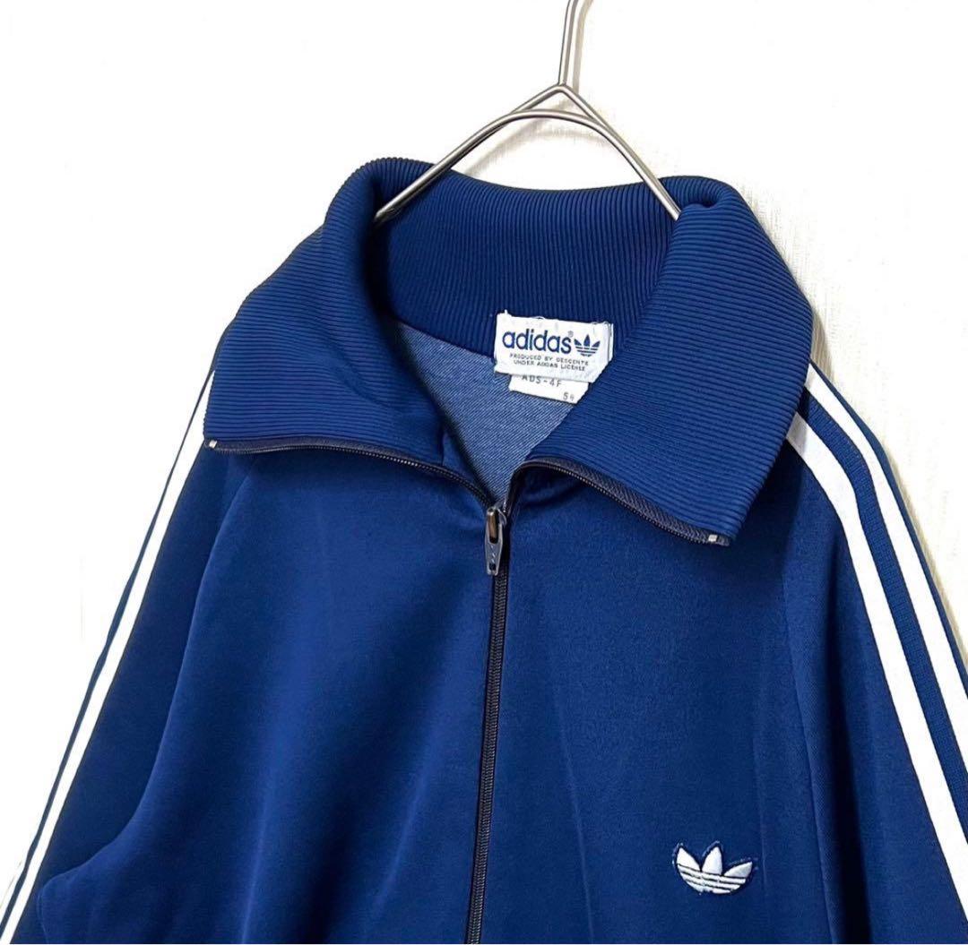 【超美品‼️】 adidasトラックジャケット ジャージ デサント 5号 紺 古着