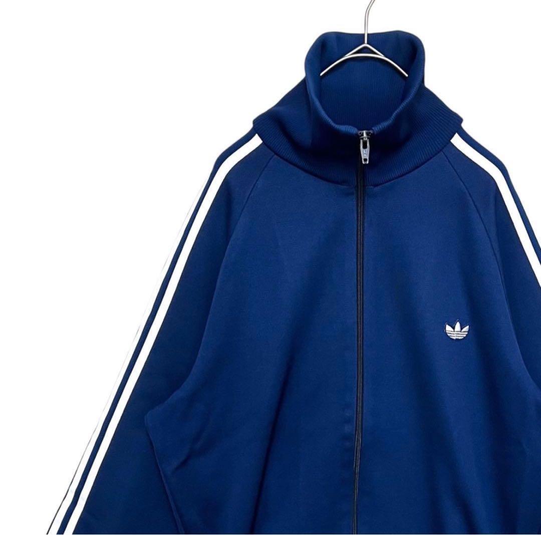【超美品‼️】 adidasトラックジャケット ジャージ デサント 5号 紺 古着