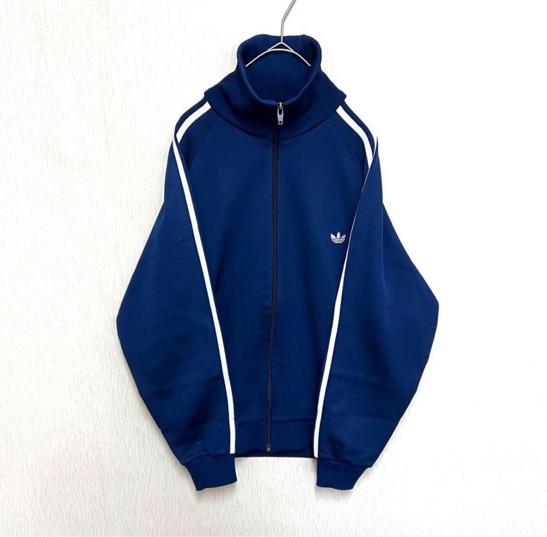 【超美品‼️】 adidasトラックジャケット ジャージ デサント 5号 紺 古着