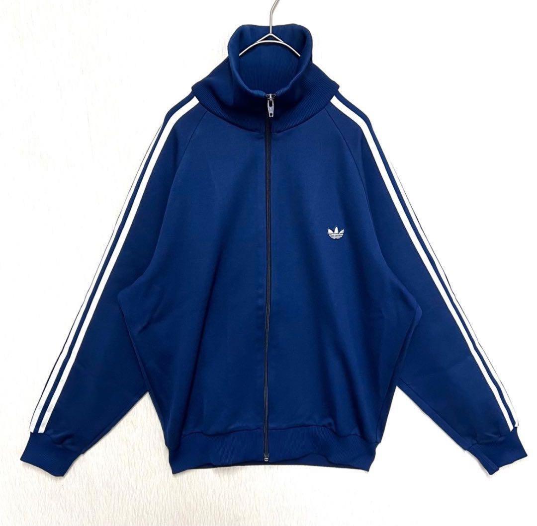【超美品‼️】 adidasトラックジャケット ジャージ デサント 5号 紺 古着