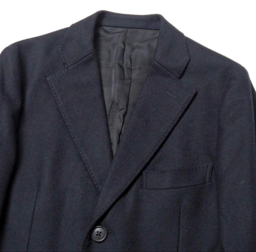 最終値下げ美品バーニーズニューヨーク チェスターコート カシミヤ ネイビー