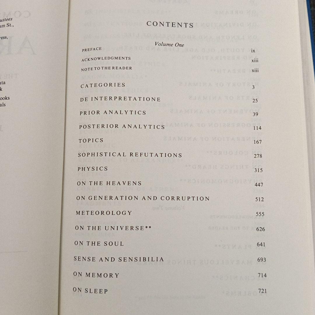 洋書 The Complete Works of Aristotle 1-2