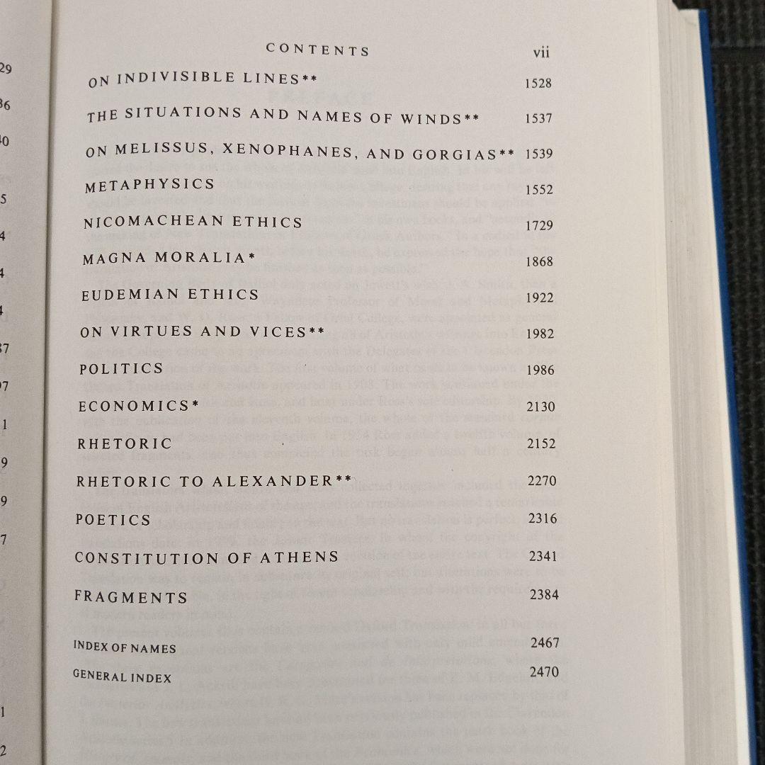 洋書 The Complete Works of Aristotle 1-2