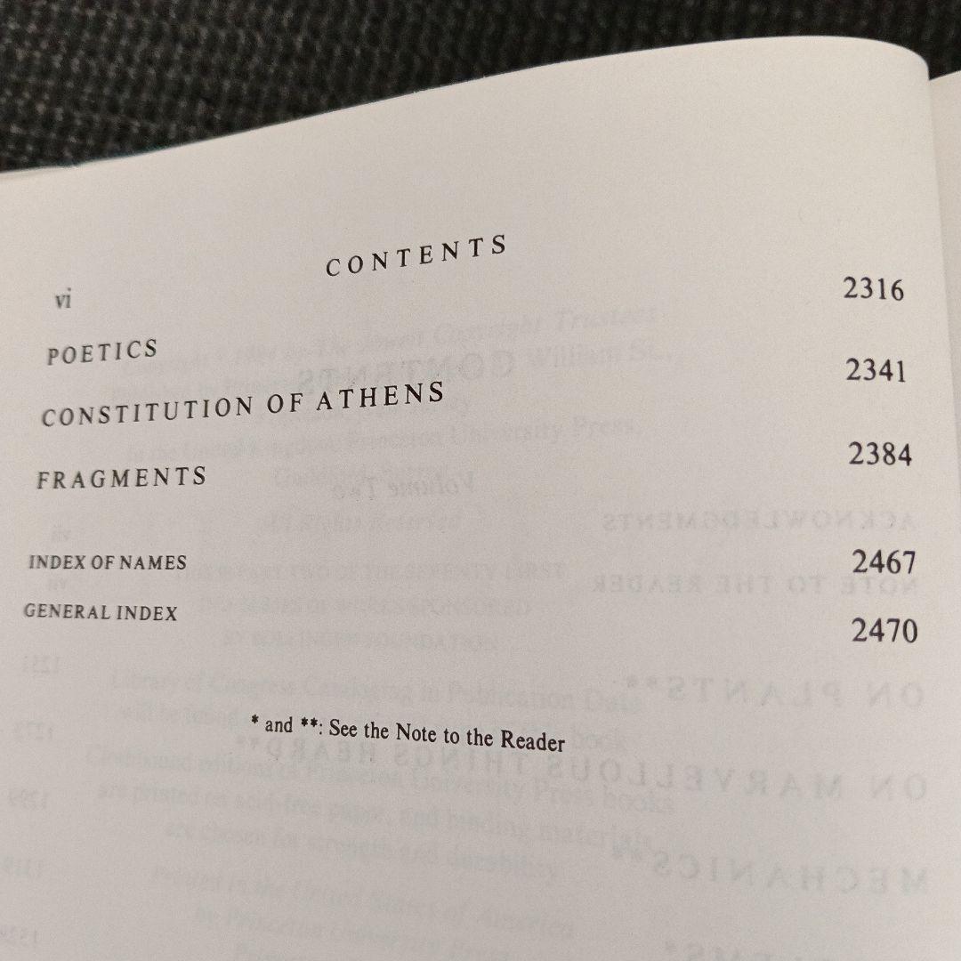 洋書 The Complete Works of Aristotle 1-2