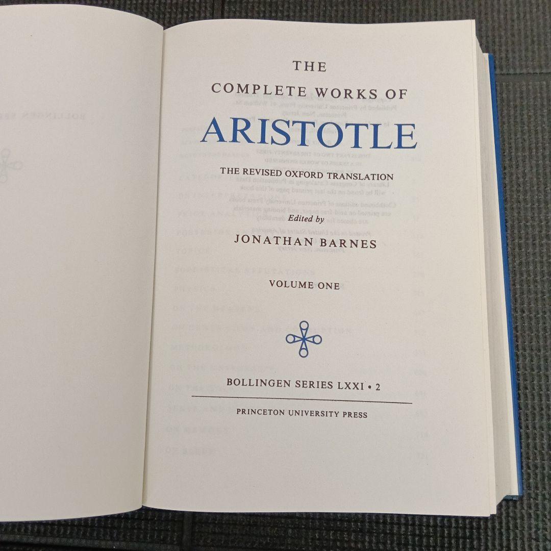 洋書 The Complete Works of Aristotle 1-2