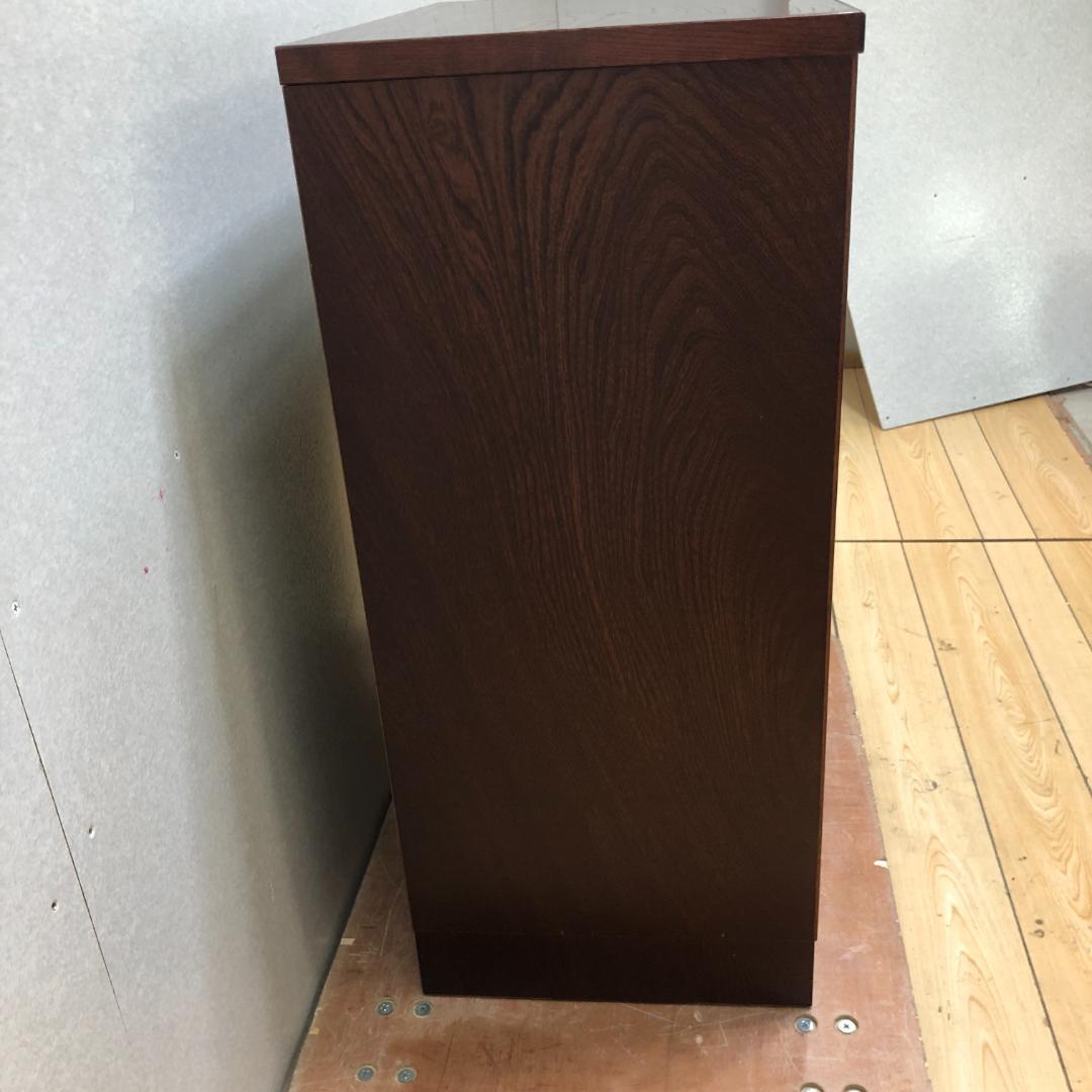 送料無料 和風民芸調 整理タンス 鍵付きチェスト 天然木 木目 250720-