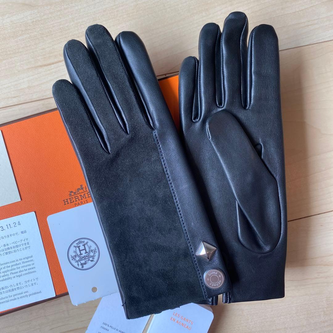 HERMES 新品未使用 ハーモニー レザーグローブ