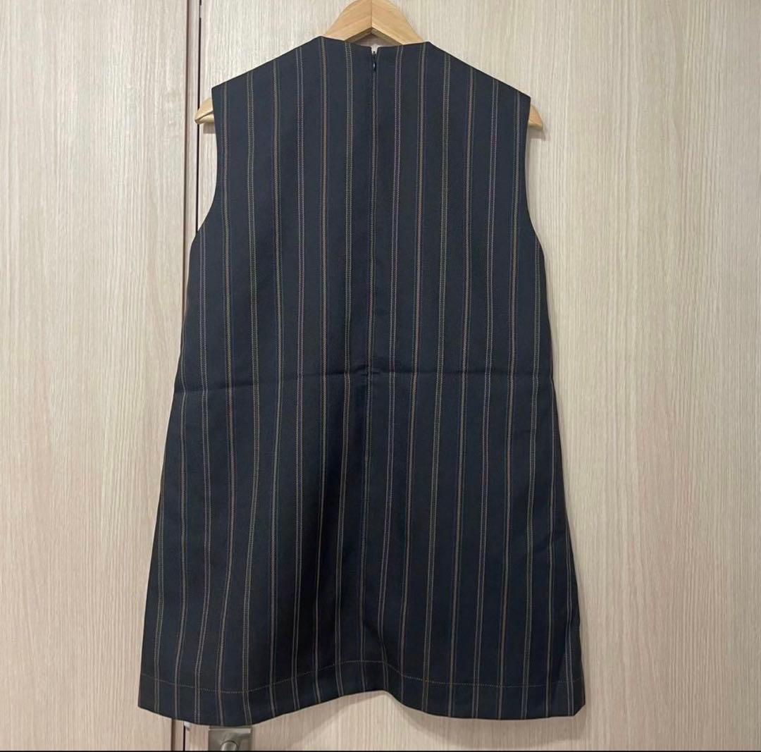 UN3D. アンスリード　 マルチピンストライプロングベスト