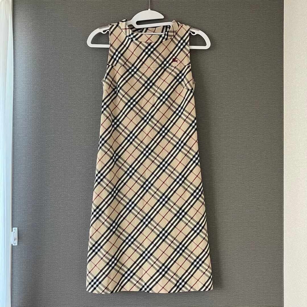 美品 バーバリーブルーレーベル ワンピース ノバチェック 36