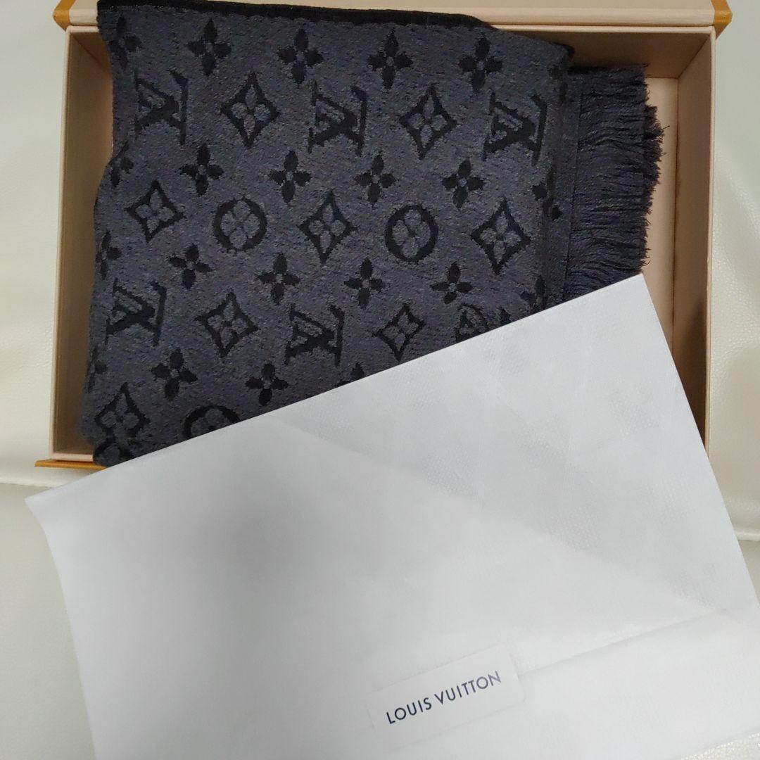 Louis Vuitton ブラック ロゴマフラーM78526未使用