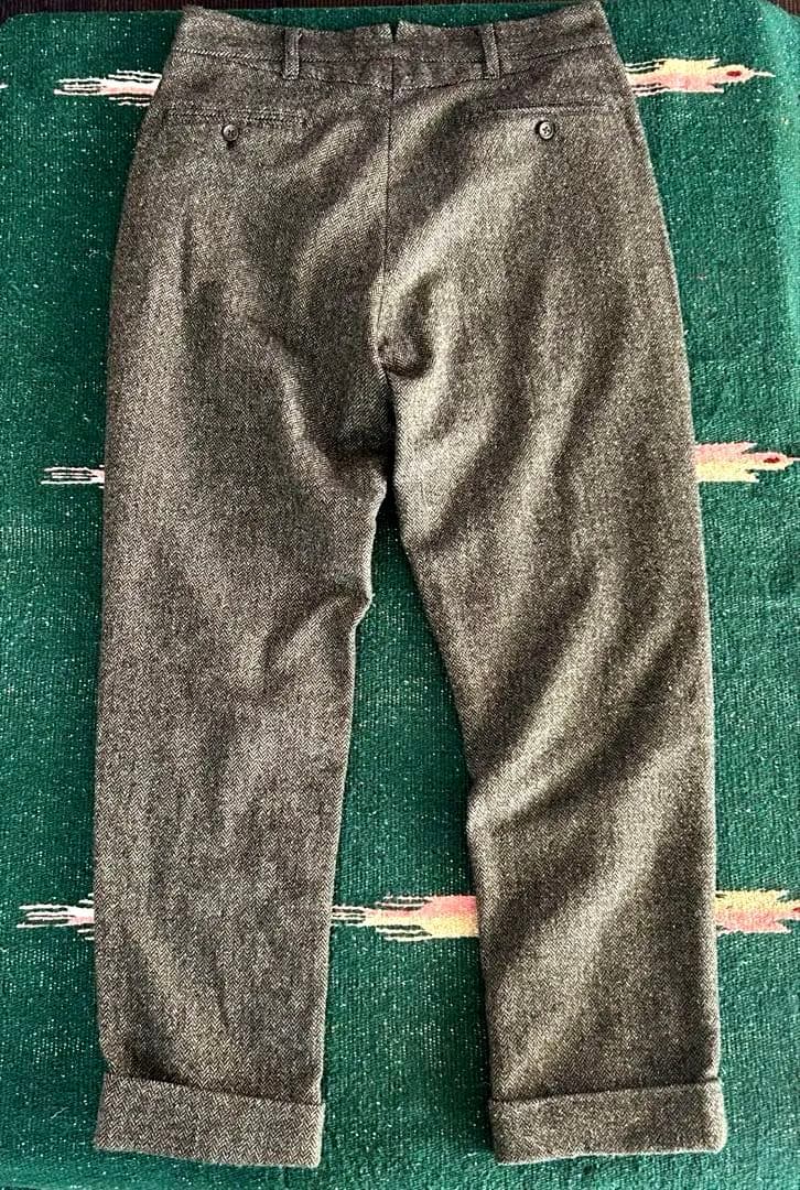 engineered garments ウール混パンツ　ヘリンボーン　グレー　M