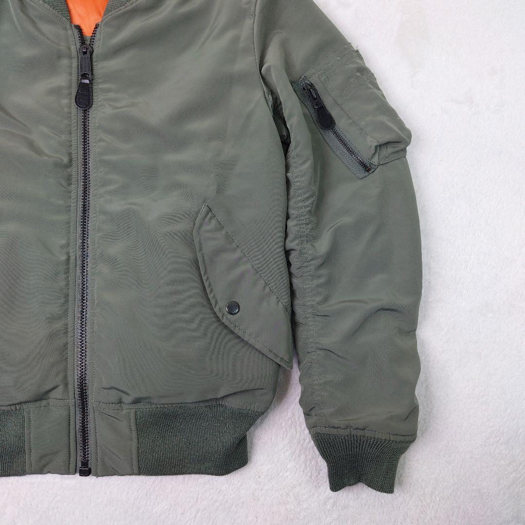 【極美品】 AVIREX フライトジャケット MA-1 カーキ 刺繍ロゴ M