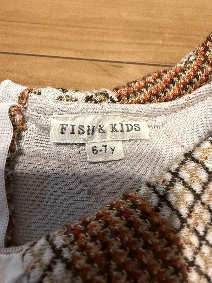 FISH&KIDS 6-7y 長袖ワンピース　パッチワーク