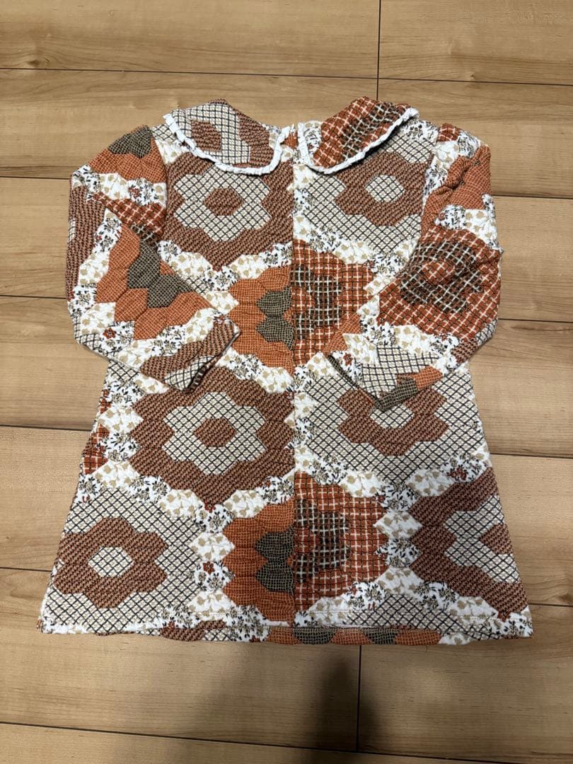 FISH&KIDS 6-7y 長袖ワンピース　パッチワーク