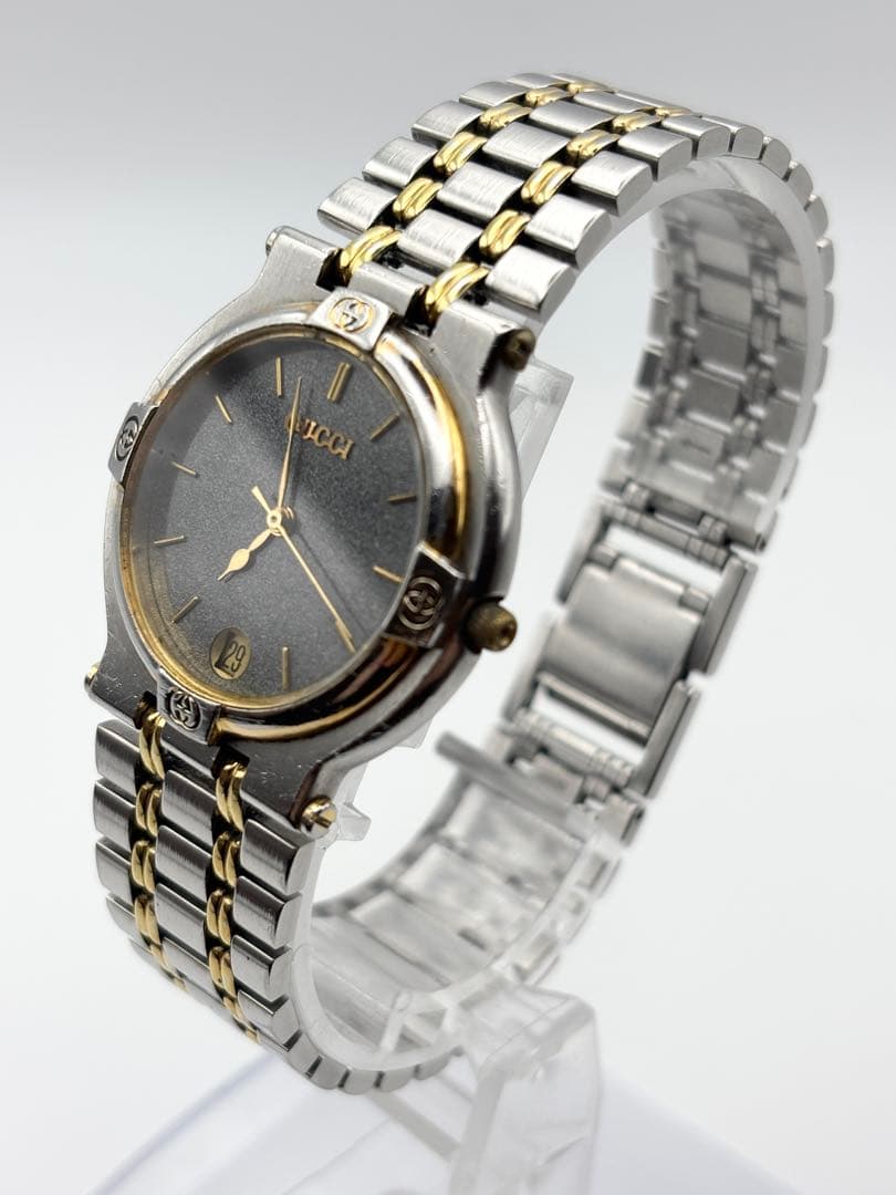 GUCCI グッチ 9000M 腕時計 クォーツ メンズ 2トーン デイト