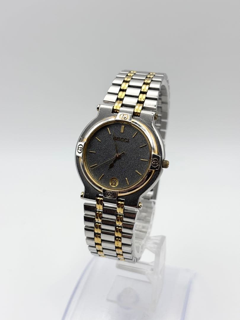 GUCCI グッチ 9000M 腕時計 クォーツ メンズ 2トーン デイト