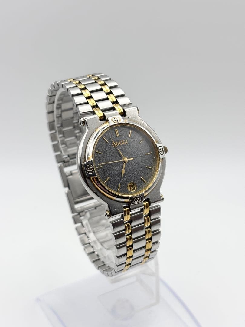 GUCCI グッチ 9000M 腕時計 クォーツ メンズ 2トーン デイト