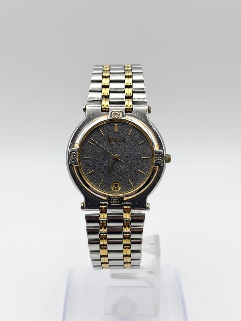 GUCCI グッチ 9000M 腕時計 クォーツ メンズ 2トーン デイト