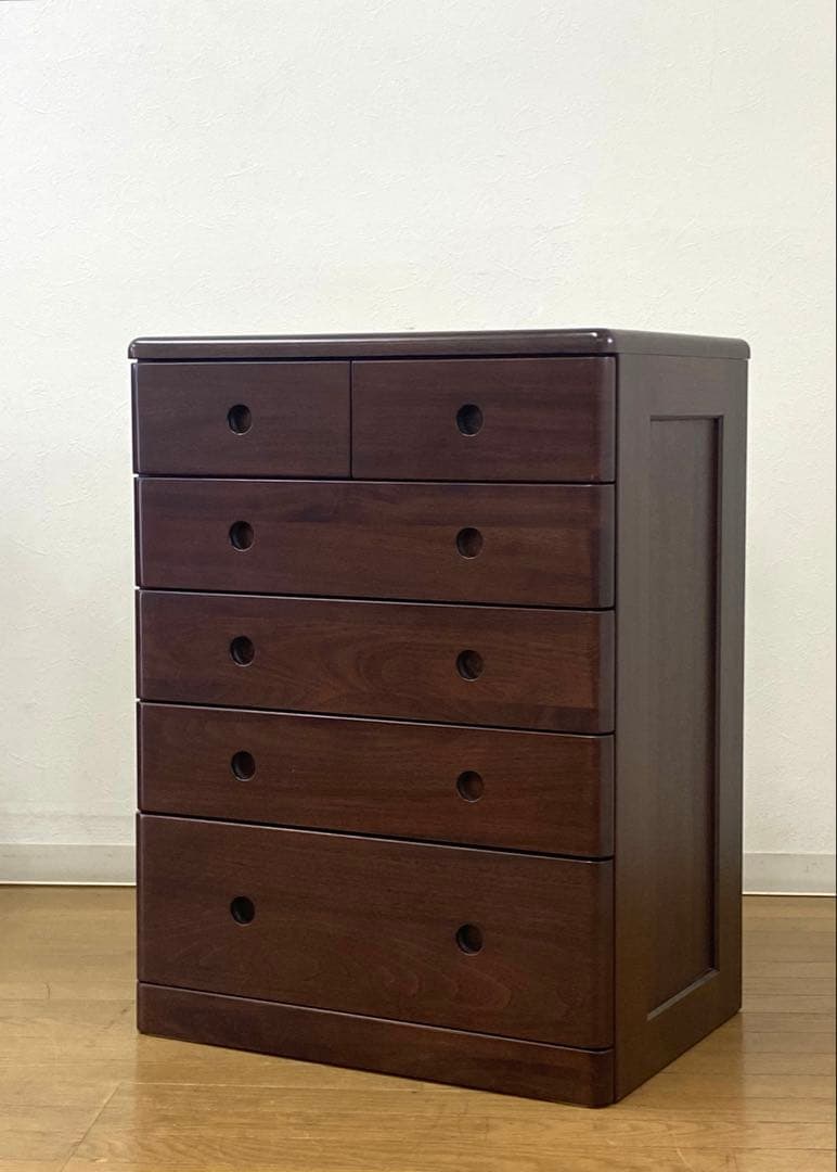 橋詰家具 民芸 木製 チェスト 箪笥 リビング 収納 整理 引出し6杯 シンプル